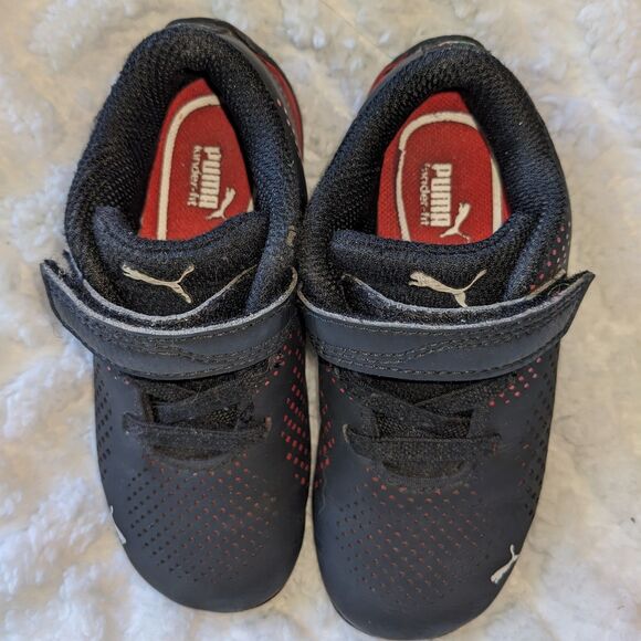 Puma x Ferrari Toddler Black/Red Mesh Sneakers – Size US 8C - Picture 3 of 8